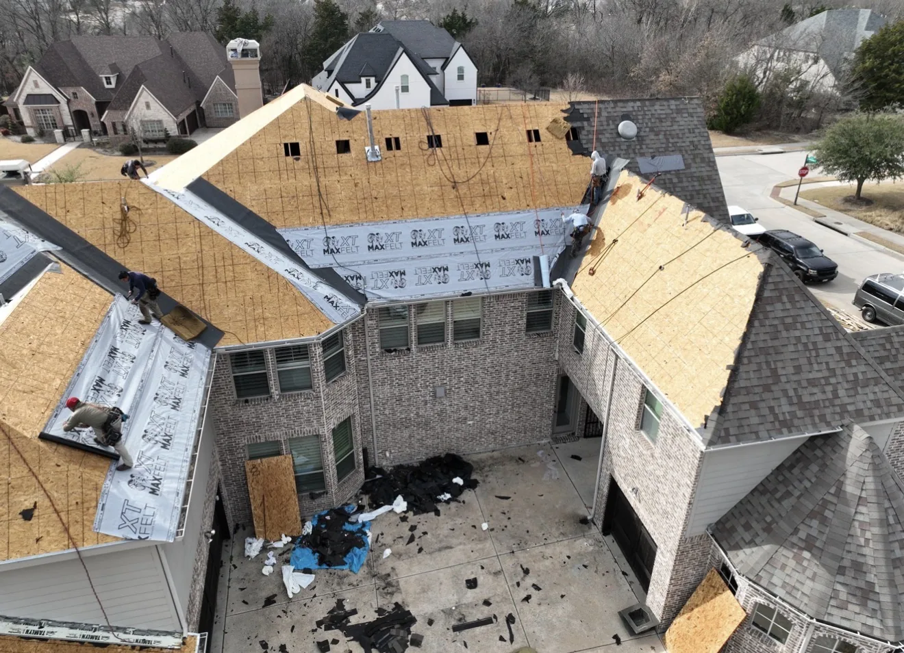 Storm and Hail Damage Restoration. TopLine Roofing job photo