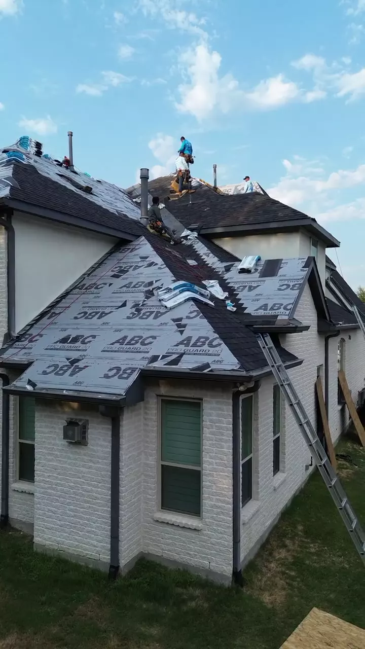 Drone footage still: Storm and Hail Damage Restoration