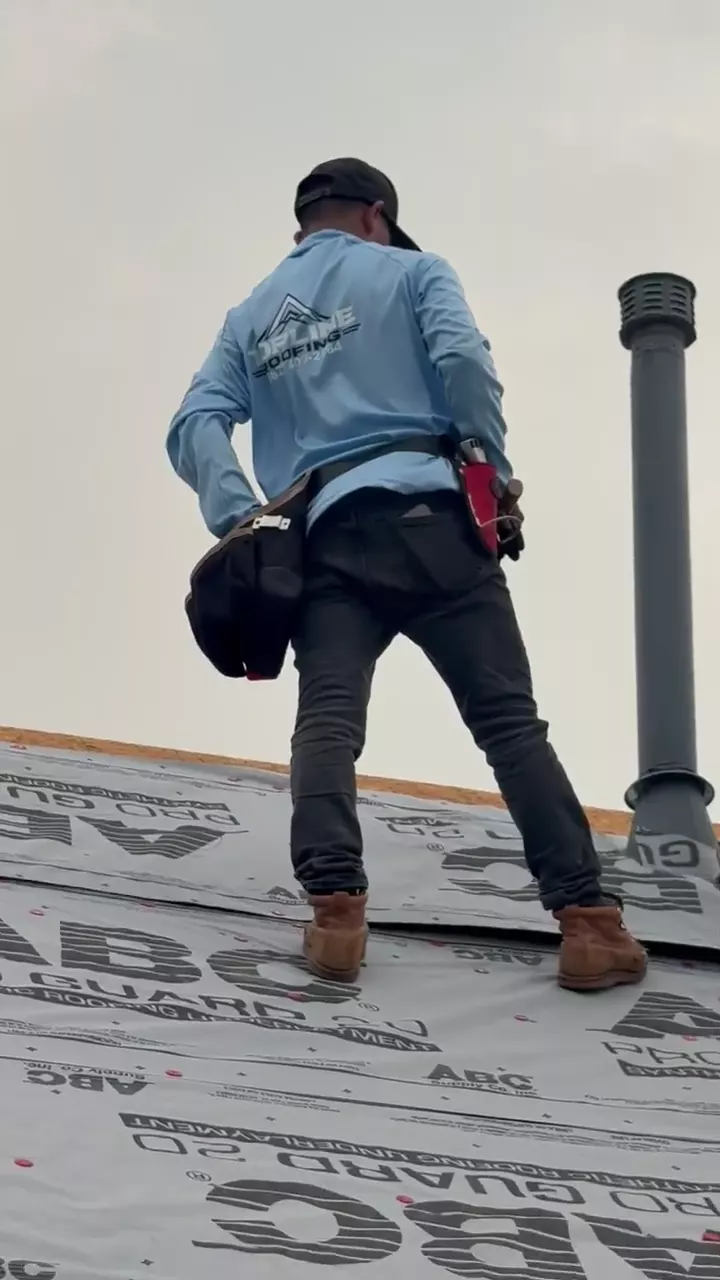 Drone footage still: Emergency Roof Repairs