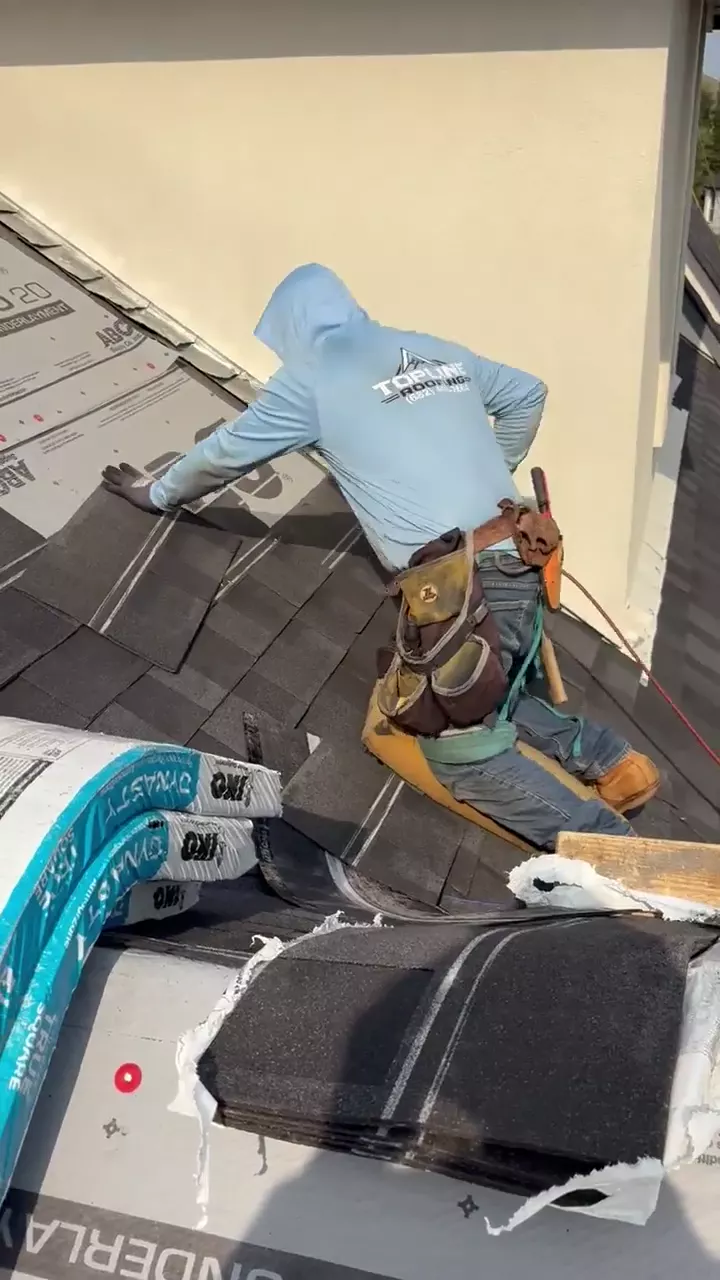Drone footage still: Roof Repairs