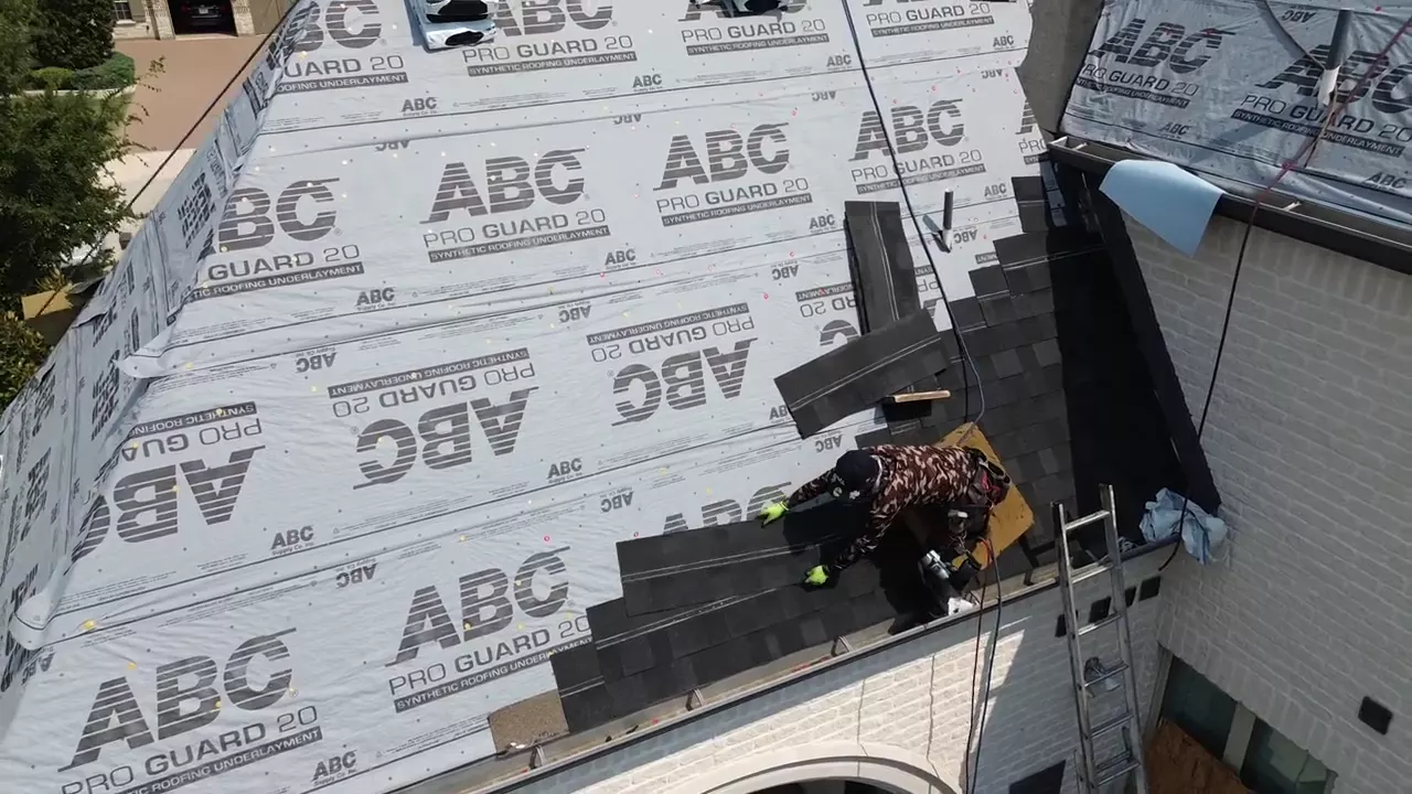 Drone footage still: Roof Inspections