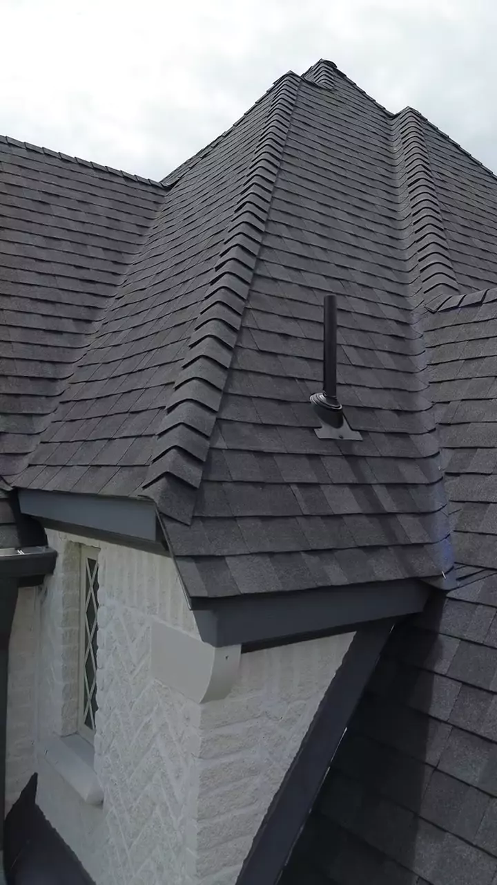 Drone footage still: Ventilation and Roofing Upgrades